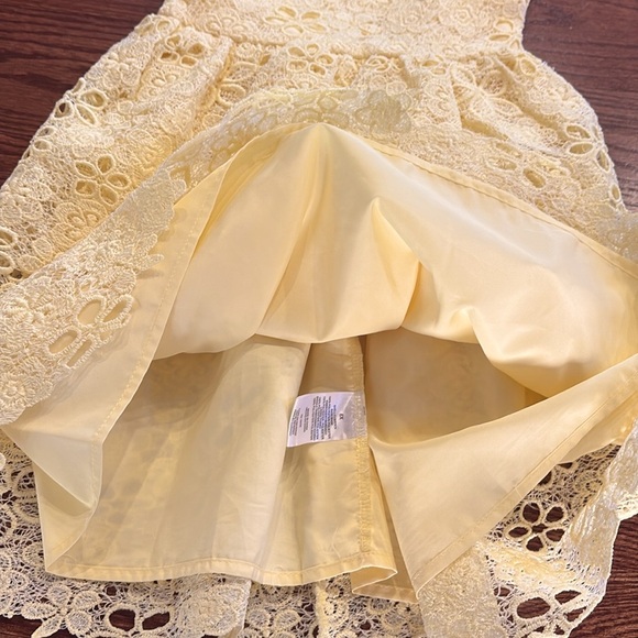 Biscotti collection girls yellow embroidered lace tiered dress tank zip back 6X - Picture 11 of 12